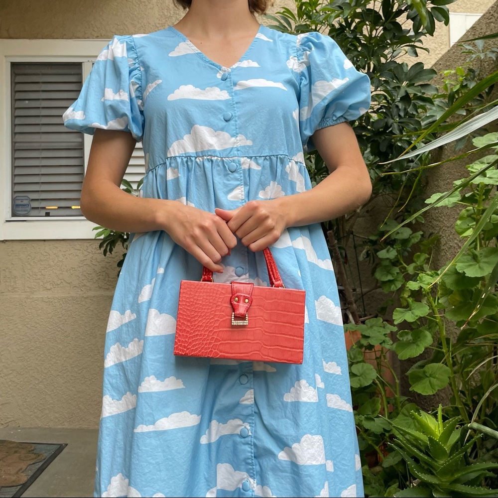 Vintage coral mini bag with some sparkles
